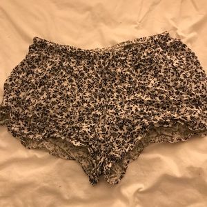 Brandy Melville black and white floral shorts